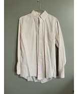 LandsEnd Men&#39;s Light Tan Long Sleeve Button Up Casual Shirt Sz L - £10.12 GBP