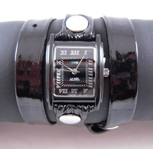 LA MER Watch Black Patent Simple Leather Wrap - $76.63