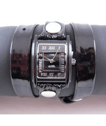 LA MER Watch Black Patent Simple Leather Wrap - £60.25 GBP