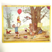 1964 Jaymar Walt Disneys Winnie The Pooh Balloon Inlay Inlaid Tray 30 Pc Puzzle - £15.94 GBP