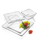 Mainstays 12-Piece Square Clear Glass Dinnerware Set - €41,78 EUR