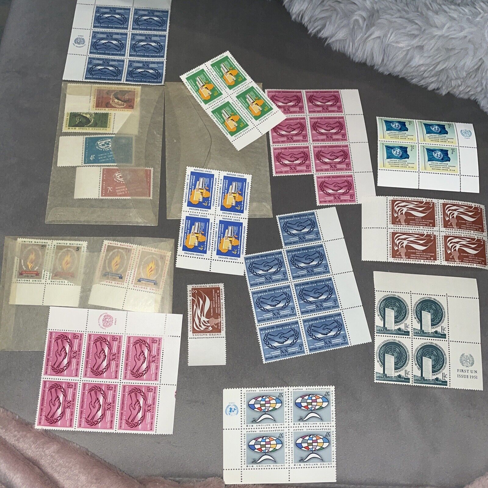 UN Stamp Lot , UL MI blocks Singles- VF OG NH -see Pics - $2.96