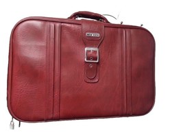 VTG Korean Travel Luggage New Vista, Faux Leather Red Color  22&quot;x15&quot; - $23.38