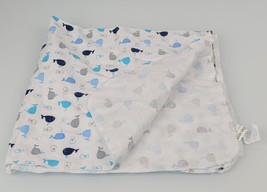 Garanimals Whales Print Baby Receiving Blanket Blue White Gray Flannel Fish - £31.04 GBP