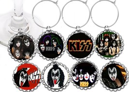 Kiss Music Band  party theme wine glass cup charms markers 8 party favors - $10.85