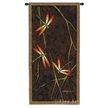 27x53 OCTOBER SONG I Dragonfly Nature Tapestry Wall Hanging - $99.00