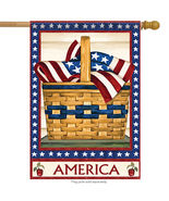 America Basket Patriotic House Flag - Double Sided Message, 28&quot; x 40&quot; - $29.95