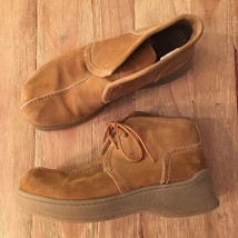 Lower East Side 90’s Y2K Chukka Suede Leather Platform Ankle Boots Women 7.5 Tan - £43.61 GBP