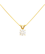 22ct Yellow Gold Solitaire 4-Claw Prong Pendant &amp; Chain (14x8mm) - $16,258.62 MXN