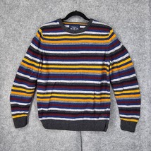 American Eagle Sweater Wonan Large 26% Wool Retro Pullover Striped Athletic Fit - $8.59