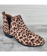 SO Hanno Boots Womens 10 Leopard Side Zip Ankle Bootie Block Heel Brown ... - £23.32 GBP