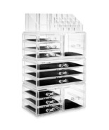 Large Acrylic Cosmetic Makeup Organizer Jewelry Drawer Storage Box Displ... - £49.01 GBP