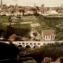 Total Village Scape Gothic Postcard Germany Tinted Rothensburg c1930-40s... - $19.99