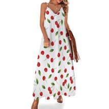 Mondxflaur Colorful Love Summer Dresses for Women V-neck Sleeveless Long Dress - £26.45 GBP