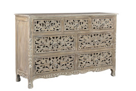 57" Gray Solid Wood Seven Drawer Dresser - €1.685,53 EUR