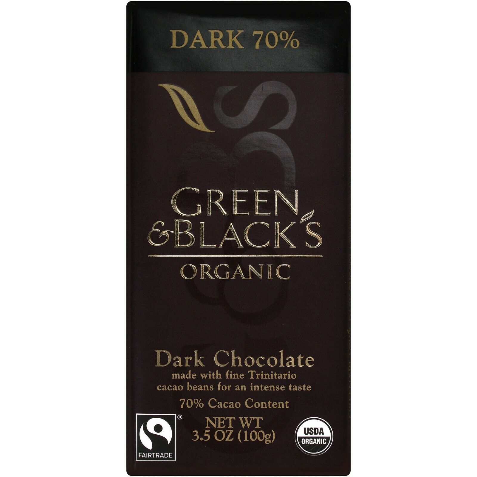 GREEN & BLACK'S ORGANIC DK. CHOCOLATE 70% COCO BAR 3.5oz - PACK OF 4 - $29.45