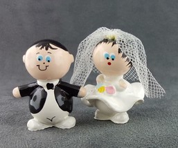 Cake Toppers Bride Groom Figures Tiny Marble People Handmade Miniature FREE SHIP - £19.27 GBP