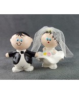 Cake Toppers Bride Groom Figures Tiny Marble People Handmade Miniature F... - £19.24 GBP