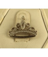 Vintage Sterling Sign Walt Disney Majestic Tiara Diamond Crown Pendant - £74.31 GBP