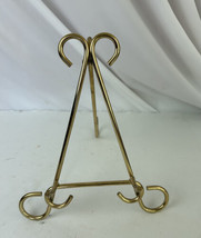 Vintage Brass Easel Folding Stand Thick for Plate Picture or Book Display - £18.35 GBP