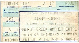 JIMMY Buffett Ticket Stub Juillet 19 1991 Raleigh Nord Carolina - £32.53 GBP