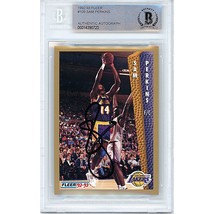 Sam Perkins Los Angeles Lakers Auto 1992 Fleer Basketball Autograph Card Beckett - £70.09 GBP