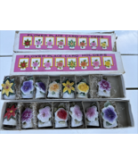 Vintage Porcelain Flower Place Card Photo Holder Set Cmmodore Made In Ja... - $42.56