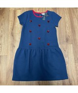 Lands End Girls Red White Blue Quilted Heart Embellished Bow Dress Size ... - £20.10 GBP