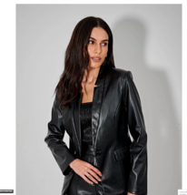 Black Formal  Leather Real Party Blazer Lambskin Stylish Handmade Designer Women - £94.90 GBP