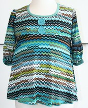 PAPER DOLL Girls Top 4T Geometric Patterned Top with Buttons Nordstrom - £7.83 GBP