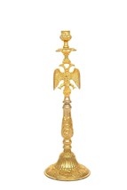 Byzantine Eagle Orthodox Church Altar Gold-Plated 11.8&quot; Candlestick 30cm - £86.33 GBP