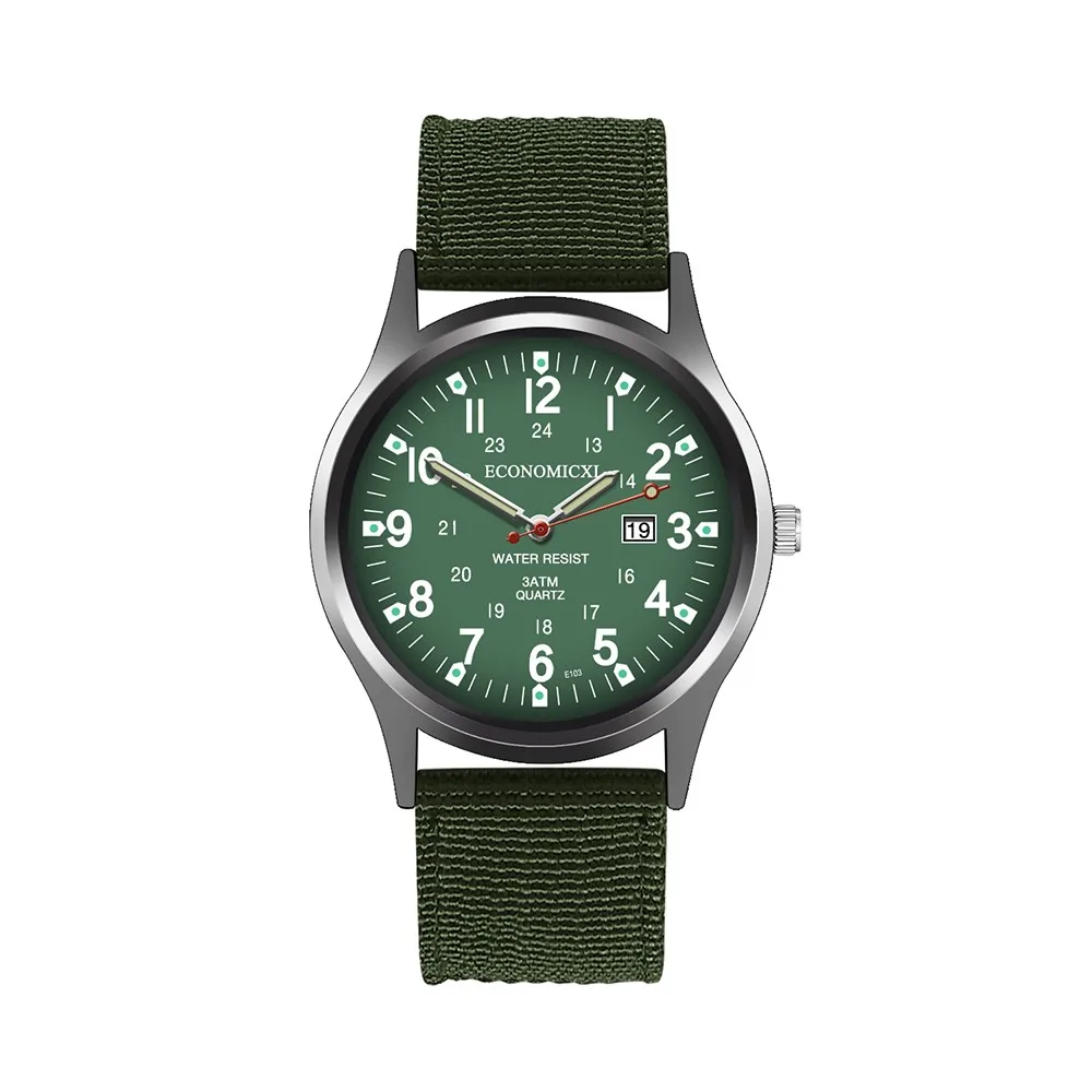 Fashion Military Sport Watch Men Green Watches Nylon Strap Auto Date Qua... - £12.36 GBP