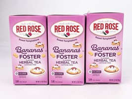 Red Rose Sweet Temptations Dessert Tea Bags Bananas Foster Flavor Lot BB2/24 - £15.34 GBP