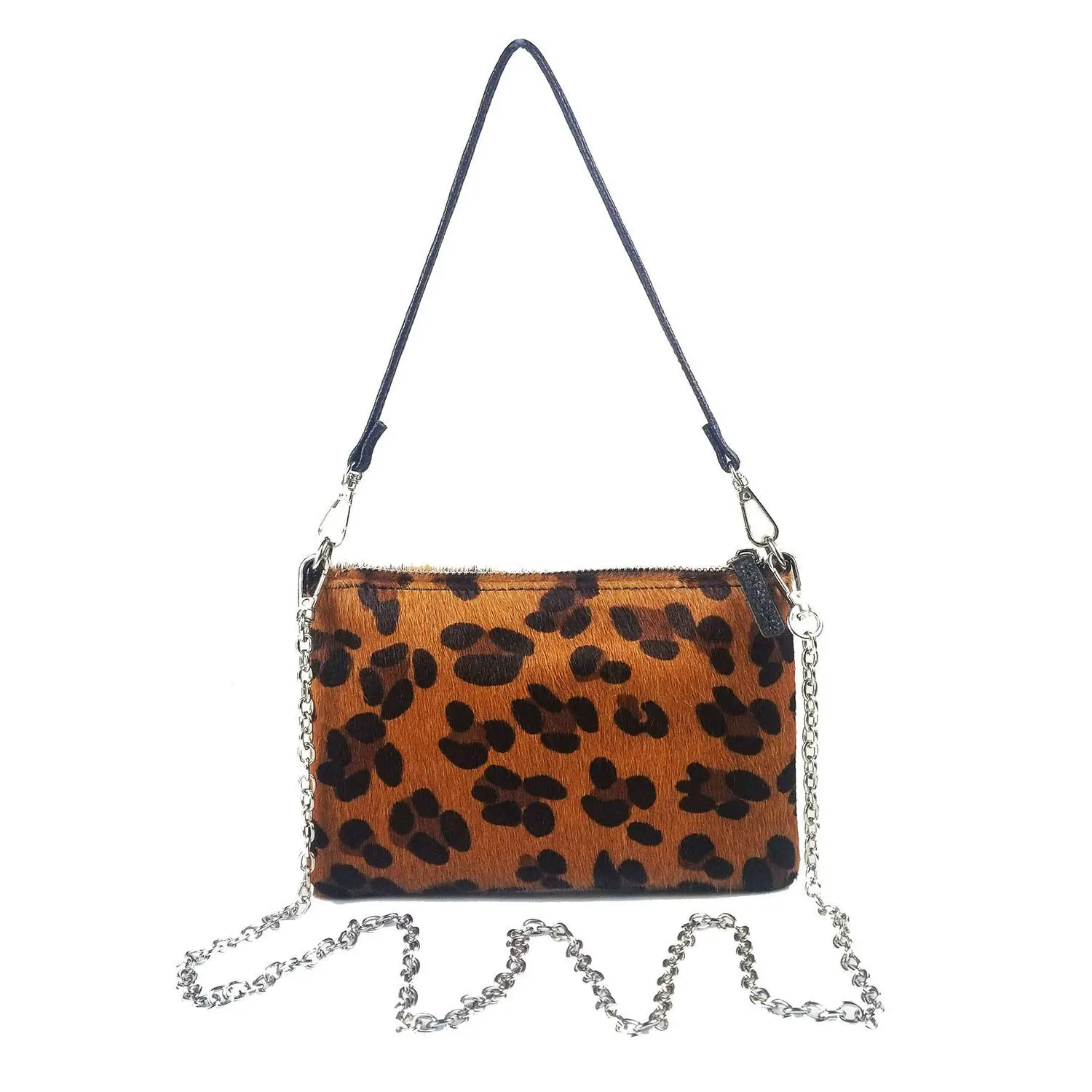 Bagutte Bag Clutch  Genuine Cowhide Leather Vintage Purse Calf Hair On Crossbody - £38.73 GBP