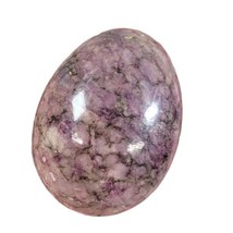 Purple &amp; Black Stone Egg Polished Decorative Rock Vtg 2 3/8&quot; - £15.48 GBP