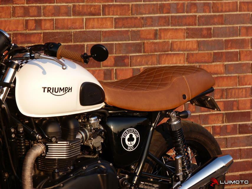 Triumph Thruxton Seat Cover with Gel 2004-2013 2014 2015 Luimoto Brown Vintage Item image 5