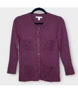 BANANA REPUBLIC raisin alpaca blend full button fine knit fall sweater s... - €29,96 EUR