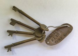 Vintage Brass Ship&#39;s Keys w. Tag SS Thomas Nelson - £115.98 GBP