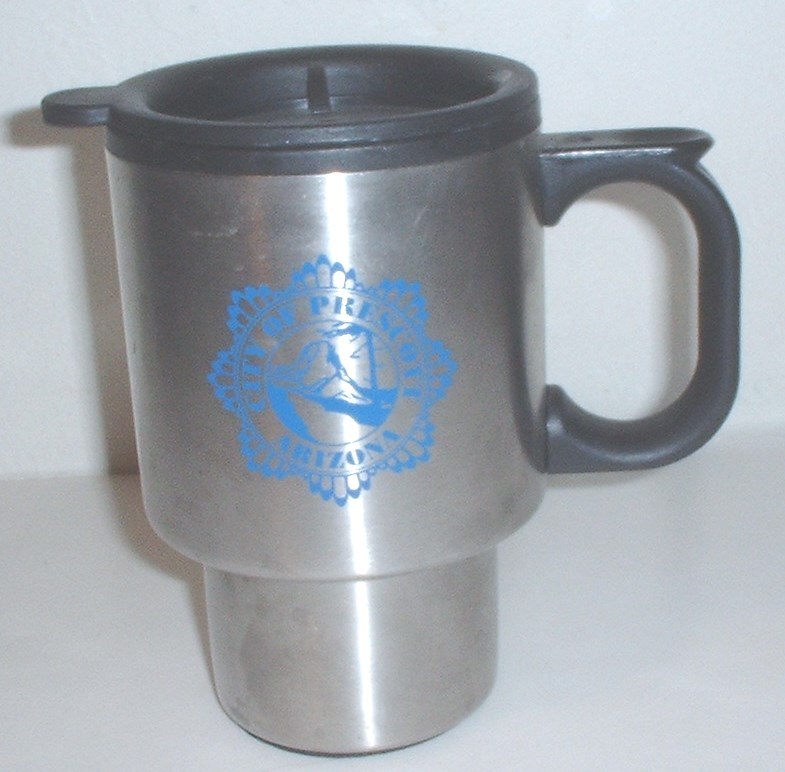 City of Prescott (Arizona) hot drink coffee travel mug stainless steel - $15.00