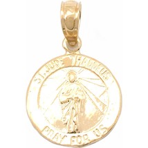 14k Gold St Jude Thaddeus Charm Pray For Us Jewelry Length14 mm X Width 12 mm  - $44.50