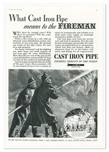 Print Ad Cast Iron Pipe Research Association Fireman Vintage 1937 Advertisement - £9.61 GBP