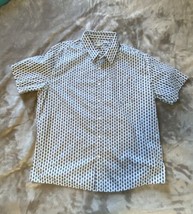 Haggar Pineapple Pattern Men&#39;s XL short sleeve button down shirt   100% ... - $13.09