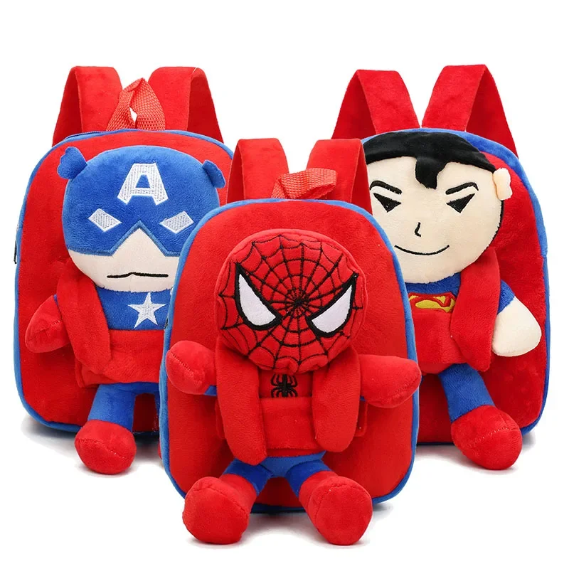 Disney Spiderman Captain America Plush Kids Backpack Cartoon Anime Figure Marvel - £15.77 GBP