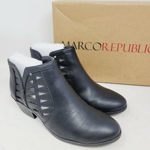 Marco Republic Women&#39;s Ankle Boots Size 8.5 Oslo Black Perforated Casual - £30.43 GBP