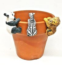 Hand Painted Nature Series Set/3 Animal Pot Sitters 2 Inches - £13.65 GBP