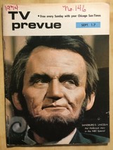 Chicago Sun-Times Tv Prevue | Hal Holbrook: Sandburg&#39;s Lincoln | Sept. 1-7, 1974 - £12.47 GBP