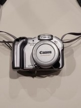 Canon Powershot S1 IS 3.2 MP 10x Zoom Silver Digital Camera Tested BROKEN *READ* - £11.19 GBP