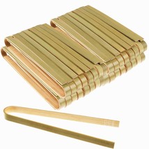 100 Pcs Mini Bamboo Tongs 4 Inch Long Toast Tongs Disposable Wooden Tongs Toast  - £22.01 GBP