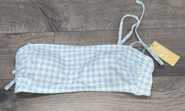 Kona All Blue Checkered Bathing Suit Top W/ Tags Size Large - $6.80