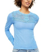 Free People OB1040464 Colette Scallop Neck Trim Knit Sweater Celendula (... - $121.76 CAD